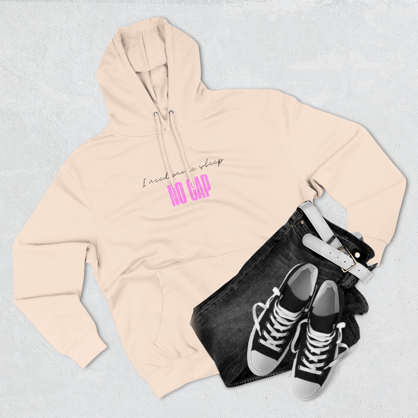 Fleece Hoodie - I need more sleep, NO CAP Design